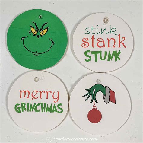 Printable Grinch Ornaments